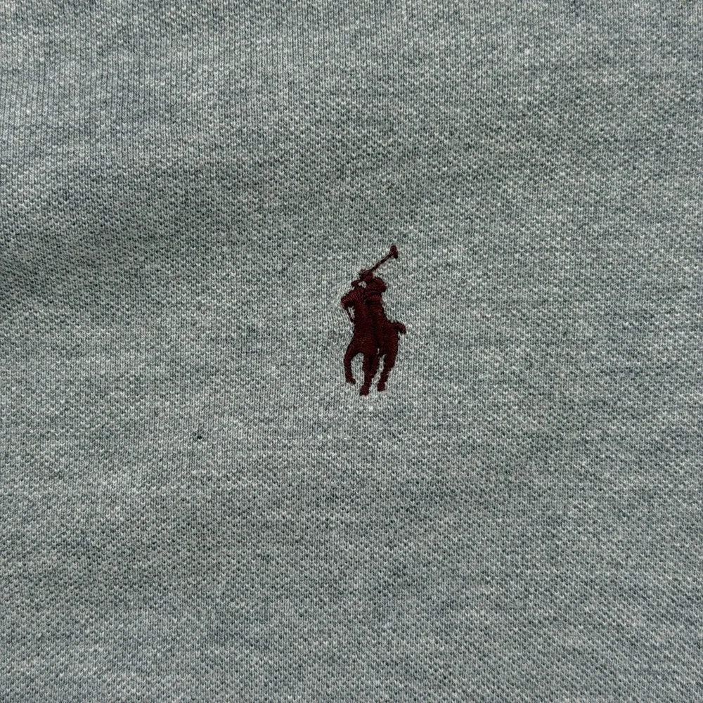 Polo Ralph Lauren Polo Shirt Mens Large Gray Custom Fit Short Sleeve Mesh Cotton
